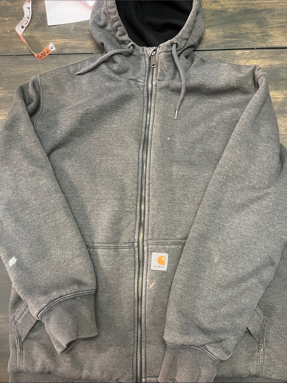 Carhartt Charcoal Gray Full-Zip Hooded Work Jacket